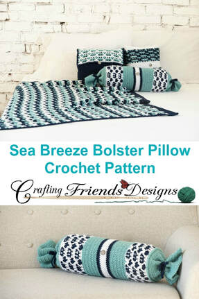 Sea Breeze Bolster Pillow Cover FREE crochet pattern