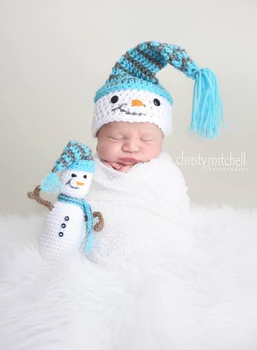 Snowman Hat & Lovey set crochet pattern