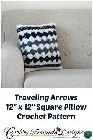 Traveling Arrows Square Pillow Crochet Pattern