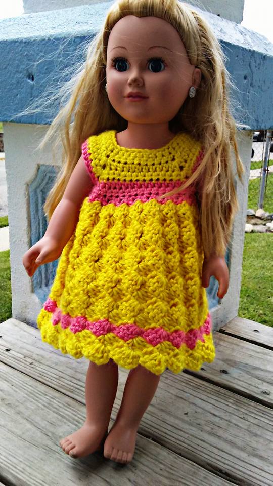 Diamond 18&quot; Doll Dress crochet pattern by Crafting Friends Designs