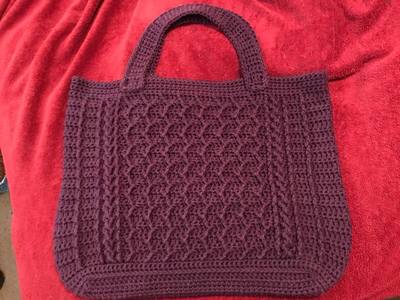 Cabled Zig Zag Bag crochet pattern by Crafting Friends Designs