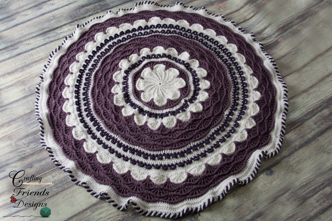 A Round the Flower Garden Afghan crochet pattern by Crafting Friends Designs