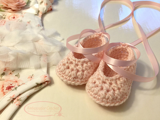 Baby Ballet Shoes crochet pattern