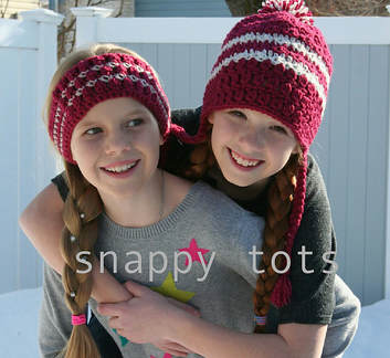 Mulberry Beanie and Band crochet pattern by Snappy Tots