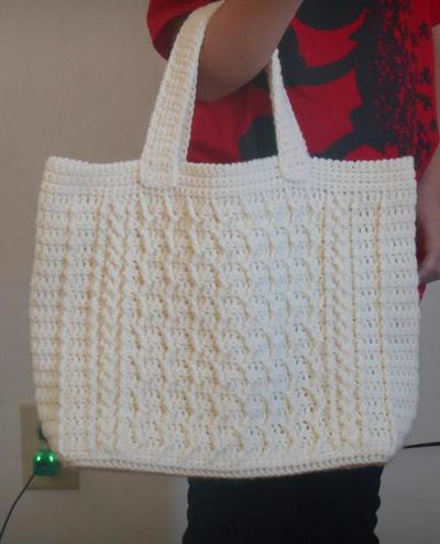 Cabled Zig Zag Bag crochet pattern by Crafting Friends Designs