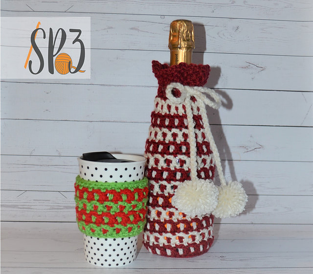 Hygge wine or coffee cozy crochet pattern