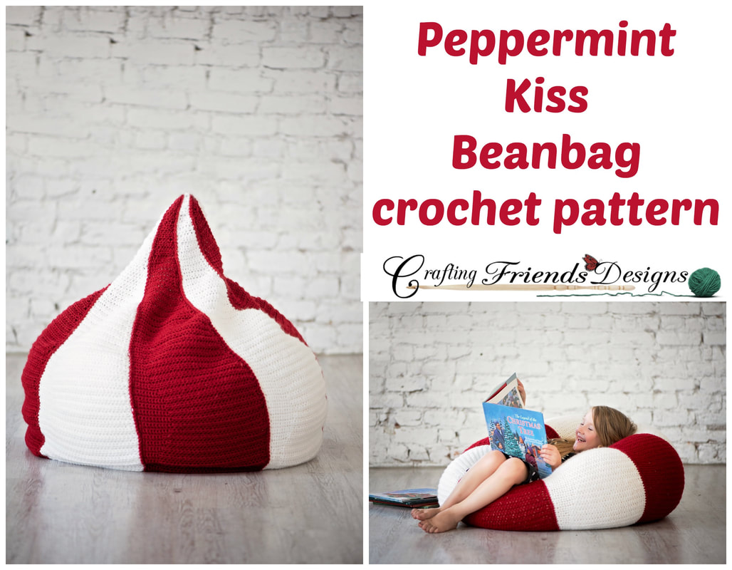 Peppermint Kiss Beanbag crochet pattern by Crafting Friends Designs