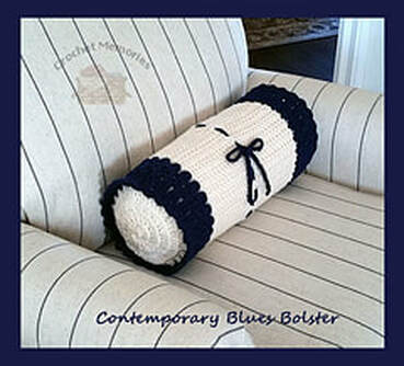 Contemporary Blues Bolster Pillow crochet pattern