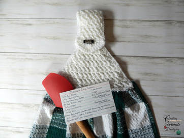Diagonal Dip Kitchen Towel Top crochet pattern by Crafting Friends Designs