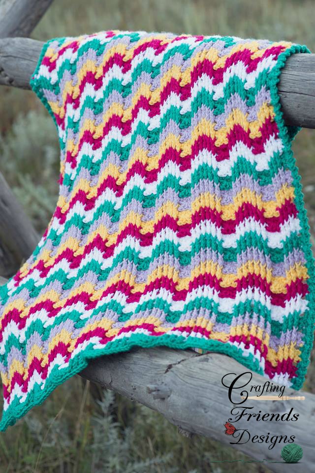 Crochet Pattern Reversible Textured Chevron Afghan, Handmade Home Decor